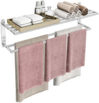 VOTZAAQ 32 in Towel Racks for Bathroom, Bath Towel Shelf with Double Towel Bar, Stainless Steel Towel Storage for Lavatory Wall Mounted, 2-Tier Towel Hanger Towel Holder, Brushed Nickel by VOTZAAQ
