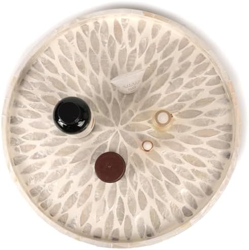 Mother of Pearl Turntable Organizer - Table & Countertop, Cabinet & Pantry Lazy Susan (12.5 in) - Image 4