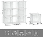 HUBSON Wire Cube Storage Organizer, Book/Toy/Craft/Potted Plants and petCloset Organizers and Storage Shelves, 9-Cube Freely Combinable Metal Grids Storage Shelf,White Plus Iron - Image 3