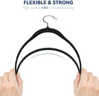 Premium Velvet Hangers 60 Pack, Non Slip Clothes Felt Hanger Heavy Duty for Coat, Premium Slim Space Saving Suit Hangers for Closet Organizer, 360° Rotating Silver Hook - Image 7