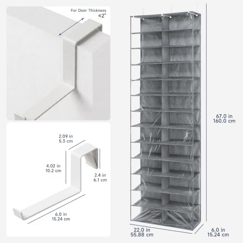 Whitmor Over The Door Shoe Shelves - 26 Sections - Crosshatch Gray - Image 3