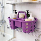 SIMPLYKLEEN Large Shower Caddy Portable 2PC - Made in USA Plastic Jumbo Size Dorm Storage Candy Tote with Handle Shower Organizer for Bathroom, Pantry, Kitchen, College Dorm, Orange/Purple - Image 4