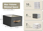 3-Pack Closet Storage Bins, Foldable Fabric Storage Baskets, Black - Image 3