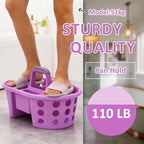 SIMPLYKLEEN Large Shower Caddy Portable 2PC - Made in USA Plastic Jumbo Size Dorm Storage Candy Tote with Handle Shower Organizer for Bathroom, Pantry, Kitchen, College Dorm, Purple - Image 3