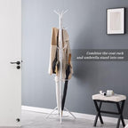 Kitsanery Coat Rack Freestanding,Metal Coat Tree with Umbrella Holder,Hat and Coat Rack Stand for Entryway, Hallway, Living Room, Bedroom (White) - Image 4