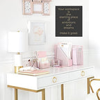 BLU MONACO | Pink Desk Organizer Set | 5 Piece Metal Office Desk Organizer with Hanging File Holder, Magazine Organizer, Pen Cup, Sticky Note Holder, Letter Sorter | Desk Organizers and Accessories - Image 2