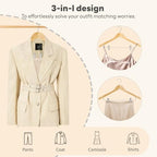 HOUSE DAY Wooden Hangers with Clips 24 Pack, Suit & Pants Hangers, Natural - Image 4
