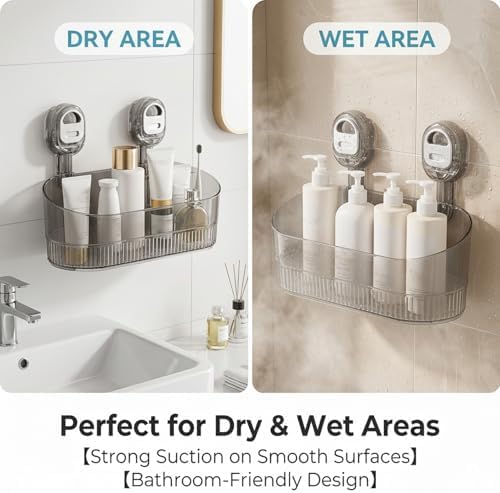 No-Drill Bathroom Suction Storage Box – Large Capacity & Strong Load-Bearing (2PCS-B) - Image 6