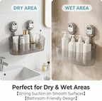 No-Drill Bathroom Suction Storage Box – Large Capacity & Strong Load-Bearing (2PCS-B) - Image 6