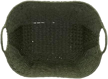 Household Essentials Natural Woven Wicker Storage Basket with Handles - Image 5