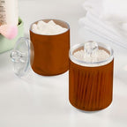 4 Pack Qtip Holder Dispenser with Lids,Brown Red Storage Containers,Bathroom Canisters Organizer for Cotton Ball,Cotton Swab,Cotton Round Pads,Floss 21214711 - Image 4