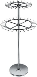 AMKO R56 Two-Tier Revolving Belt or Tie Rack - Display Rack for Retail Purposes - 48 Hooks, Chrome Finish, 52 Inch Tall by AMKO+Displays+LLC.