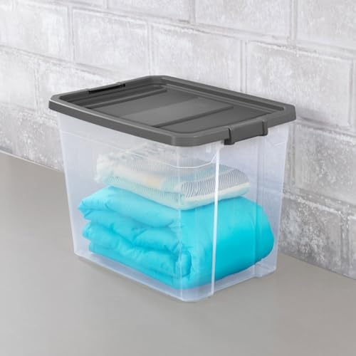 Sterilite 12-Pack Modular Stacker Box, Durable Clear Plastic Storage Bins with Latching Lids, 108 Quart - Stackable Organizing Container Boxes for Closet, Bathroom, and Office - Image 5