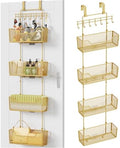 HapiRm Over The Door Organizer - Hanging Door Organizer with 4 Metal Large Capacity Baskets and Adjustable Coat Hook for Bathroom Bedroom Kitchen Pantry Closet Cabinet by HapiRm