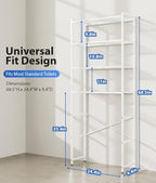 4-Tier Over The Toilet Storage Rack, Bathroom Organizer with One-Piece Metal Mesh Shelves, Over Toilet Shelf with Adjustable Feet & Anti-Tip Kit, Space-Saving Bathroom Storage, White - Image 2