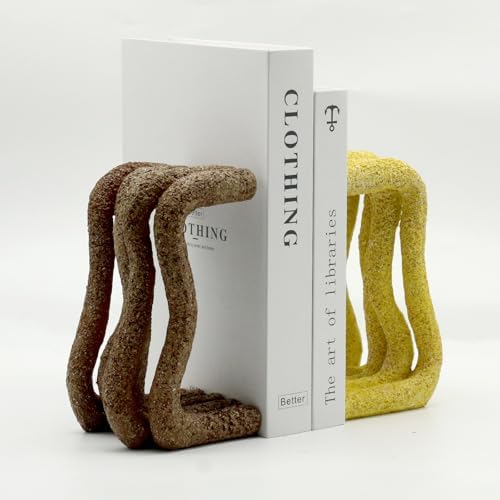 Lukitas Unique Wave Decorative Bookends Heavy Duty Non-Slip, Resin 7.5'' - Image 6