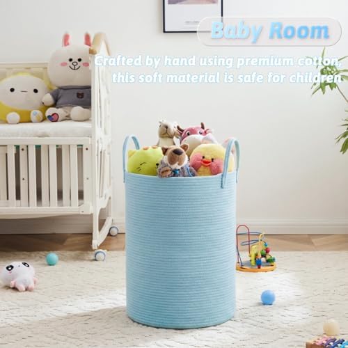 Laundry Basket,Woven Cotton Rope Laundry Hamper,80L for Decor Storage of Dirty Clothes,Toys and Blankets in Bathroom,Baby Room and Living Room - Image 4