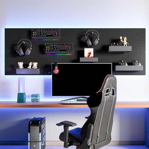 FZK Modular Plastic Pegboard Wall Organizer Kit, Black, 12x12, 4 Panels - Image 7