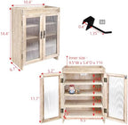 Ikee Design Wood Countertop Storage Cabinet with Magnetic Door & Shelves - Image 3