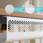 KHAMAL Cable Management Under Desk 52PCS - Cable Management Tray Kit Ventilated Hexagonal Design with Cable Clips, Wire Ties, Cord Holder & Screws for Office, Home - 4 White Sets - Image 2