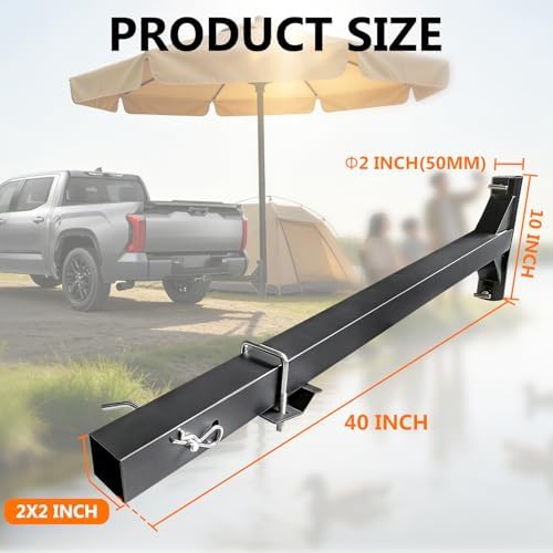 KAXIWEI Hitch Mount Umbrella Holder for 1.5-1.9" Poles - Fits 2"×2" Hitch Receiver, Heavy-Duty Outdoor Umbrella Stand for Tailgating, Camping, RV, Beach & Outdoor Events - Image 3