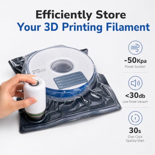 25-Pack 3D Printer Filament Storage Bags Kit with USB Vacuum Pump - Image 4