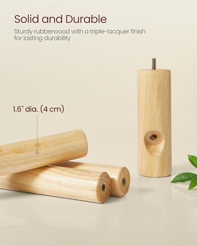 VASAGLE Solid Wood Coat Rack, Free Standing, 8 Hooks, 3 Height Options - Image 4