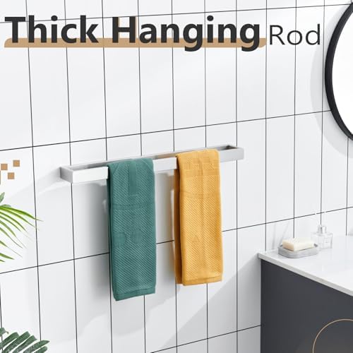 KOKOSIRI Towel Bar Brushed Nickel Bath Towel Hanger Holder 24-Inch Kitchen Rack Stainless Steel for Bathroom Hardware Wall Mount, 1 Pack B4008BR-L24 - Image 5