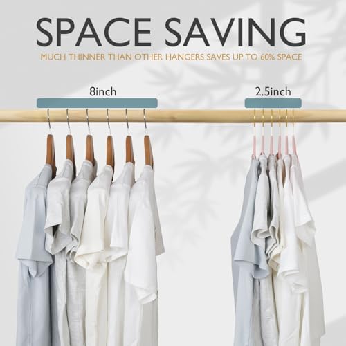 ManGotree Velvet Coat Hangers with 360° Swivel Gold Hook 48 Pack Light Pink - Image 6