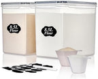 Vtopmart 8.5L Extra Large Flour Sugar Storage Containers, 2 PCS, Black by Vtopmart