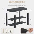 NEWBULIG Shoe Rack Bench, 3-Tier Bamboo Organizer, 11x28x18in, Black - Image 3