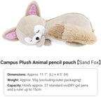 KOKUYO Plush Animal Pencil Holder with Tail Pouch for Storage, Sand Fox - Image 2