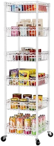 SINGAYE 6 Tier Shelf Wire Shelving Adjustable Storage Shelves Basket Rack by SINGAYE