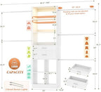 Besiost 4-8 FT Closet System, Closet Organizer System with Smart Sensor Lights, White - Image 2