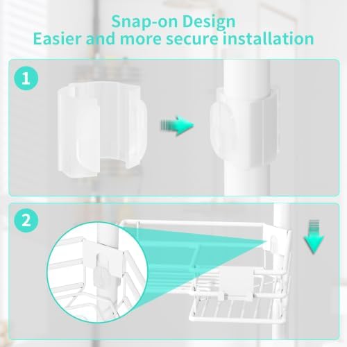 HapiRm Corner Shower Caddy Organizer - Shower Rack with Toothbrush Holder - Image 4