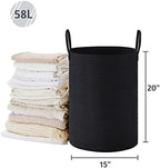 VIPOSCO 58L Tall Woven Laundry Basket Hamper, Black - Image 5