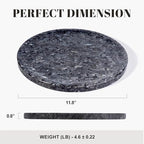 Karibiber Natural Marble Tray, 11.8in Serving Tray for Fruit, Round Decorative Vanity Stone Plate for Jewelry&Key, Quality Storage Dish for Kitchen Coffee Table and Bathroom Desktop, Blue Pearl - Image 3