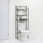 3-Tier Over Toilet Storage Rack, Black Steel Bathroom Space Saver Shelving Unit, 22.83x9.65x59.75 Inch, 30 lb Capacity by POMILER