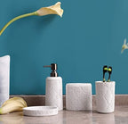 Hymmah Bathroom Accessories Set,Toothbrush Holder,Farmhouse Decor,4 Pcs Resin Gift Apartment Necessities, Contain Toothbrush Cup,Soap Dispenser & Dish,Tumbler - Image 4