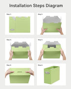 Oterri Portable Collapsible Cardboard File Box with Handle for Letter-Size - Image 4