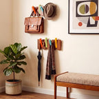 Youyole 2 Pcs 4 Hook Wood Coat Rack Wall Mount MCM Piano Hideaway Coat Hook - Image 5