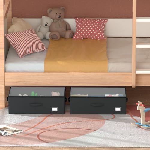 EE-RoomWorld Underbed Storage Bins With Wheels, No Assemble Required 10 inches Height Large Capacity Rolling Underbed Shoe Storage Containers，Dorm Underbed Storage Drawers - Image 6