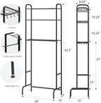 STDDRE 3-Tier Over The Toilet Storage Space Saver with Paper Holder Freestanding Rack Metal Bathroom Shelves with Hooks Above The Toilet Storage Shelf (Black, 3 Tier) - Image 2