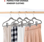 Tinfol Gray Velvet Hanger Clips, 80 Pack Pants Velvet Clips, Large Opening Clothes Pin Hanger Clip, Strong Finger Flocked Clip Perfect for Slim-line Clothes Velvet Hangers - Image 5