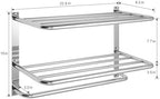 Towel Rack for Bathroom, DEWVIE 23 Inch Tower Holder with Tower Bars, SUS 304 Stainless Steel Lavatory Bath Towel Shelf Towel Hanger Wall Mount, 3-Tier (Brushed Nickel) - Image 6
