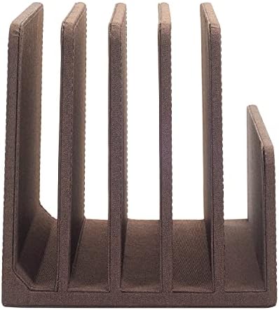 MobileVision Executive Dark Brown Desktop File Folder Organizer and Paper Tray, 5 Slot Dividers - Image 5