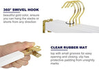 Amber Home 24 Pack White Wooden Pant Skirt Hangers with Gold Hook - Image 3