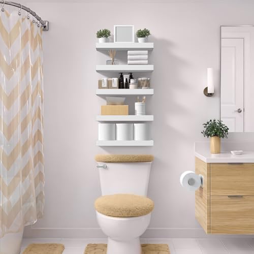 Sorbus 16 Inch Floating Shelves for Wall (4 Pack, White) - Image 2