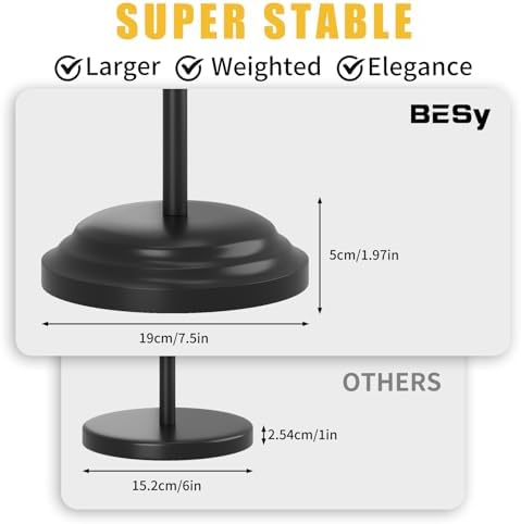 BESy Toilet Paper Holder Floor Stand, Bathroom Freestanding Black - Image 6