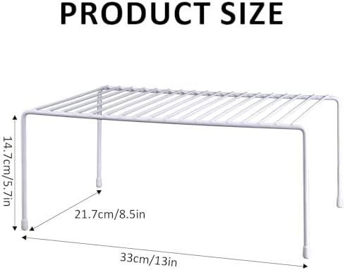 6-Pack Medium (13x8.5inch) Kitchen Organizer Rack, Kitchen Shelves for Spice Organization for Cabinet, Pantry Organizers and Storage, Spice Rack, Desk Organizer, White - Image 2
